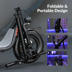 W18S 450W Motor Electric Scooter for Adults with Seat and Carry Basket, 36V 20Miles Range & 15.5Mph, 12" Foldable E Scooter for Commuting, UL 2272