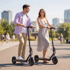 VV-5 Adult Folding Electric Scooter, 350W Motor 19MPH, 15 Miles Range, 8.5'' Solid Tire Commuter E Scooter with APP