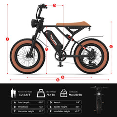 W16B 20" X 4" Fat Tire Electric Bike, 750W Motor Adult Ebike with 48V 15.6Ah Removable Battery, Electric Bicycle with 7 Speed, UL2849