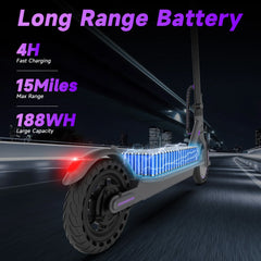 VV-5 Adult Folding Electric Scooter, 350W Motor 19MPH, 15 Miles Range, 8.5'' Solid Tire Commuter E Scooter with APP