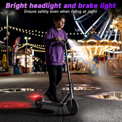 VV-5 Adult Folding Electric Scooter, 350W Motor 19MPH, 15 Miles Range, 8.5'' Solid Tire Commuter E Scooter with APP