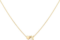 Initial Heart Necklace 18K Gold Plated Stainless Steel Tiny Heart Letter Necklace Personalized Monogram Name Necklace for Women