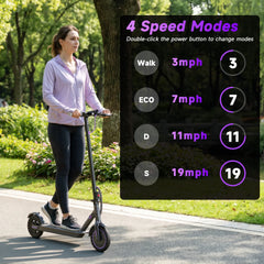 VV-5 Adult Folding Electric Scooter, 350W Motor 19MPH, 15 Miles Range, 8.5'' Solid Tire Commuter E Scooter with APP
