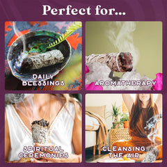 White Sage Bundles - 3 Pack - Sage Smudge Stick for Home Cleansing Incense Healing Meditation and California Smudge Sticks Rituals - 4 Inch