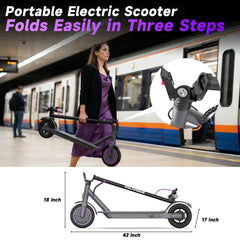 VV-5 Adult Folding Electric Scooter, 350W Motor 19MPH, 15 Miles Range, 8.5'' Solid Tire Commuter E Scooter with APP